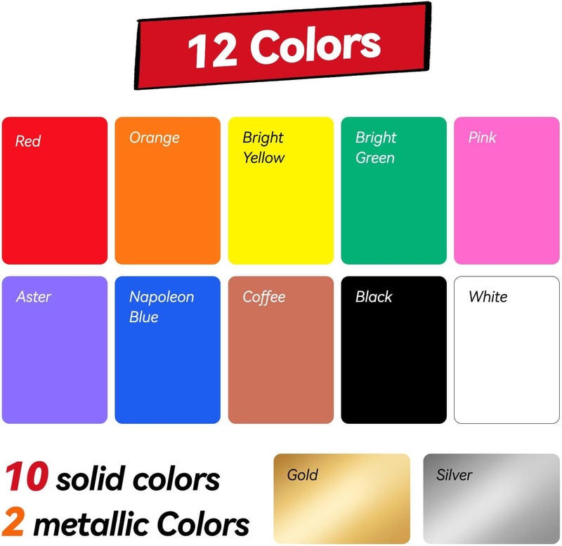 Coogert 12 Vibrant Colors Jumbo Poster Markers, 15MM Thick Permanent Acrylic Graffiti Markers, Wide Tip Paint Marker for Canvas, Posters Board, Fabric, Window, Wood, Teachers,Banner painting supplies - Image 5